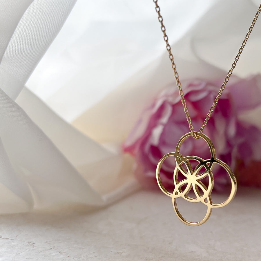 Celtic Balance Symbol Gold Plated Silver Necklace (Symbolising Balance and Serenity)