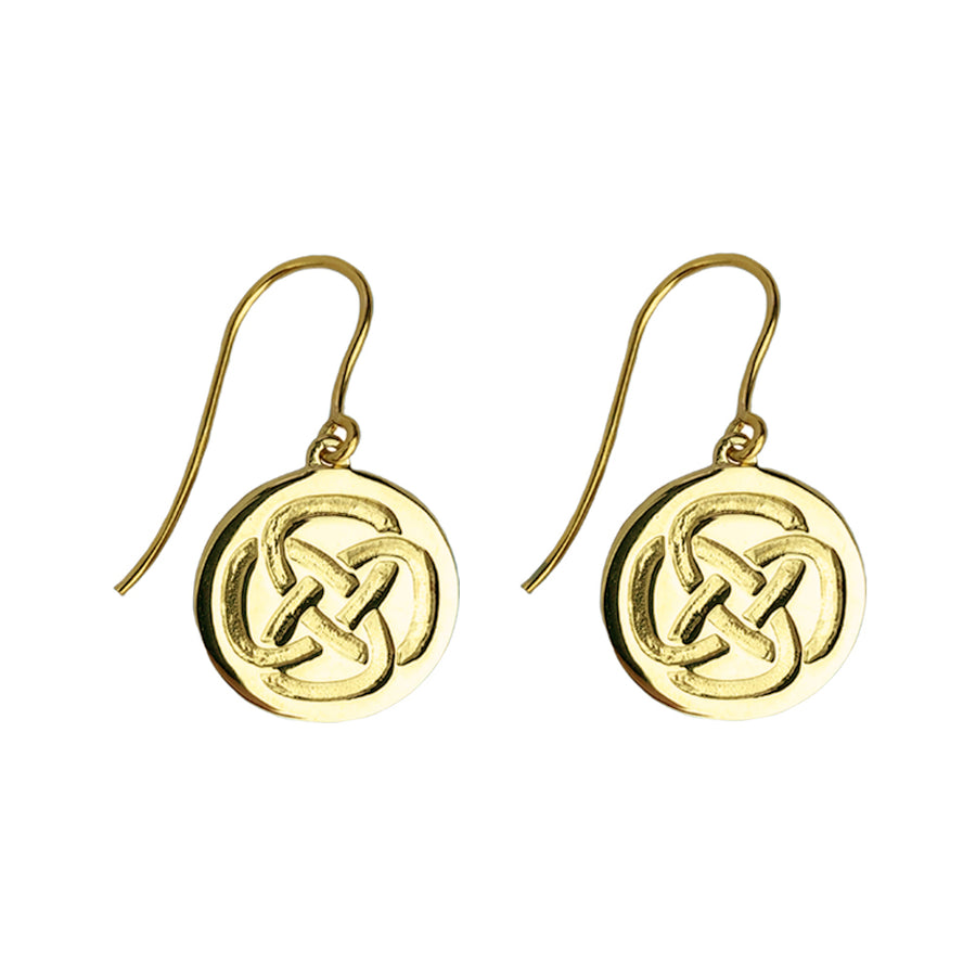 9ct Gold Dara Knot Drop Earrings against a white background