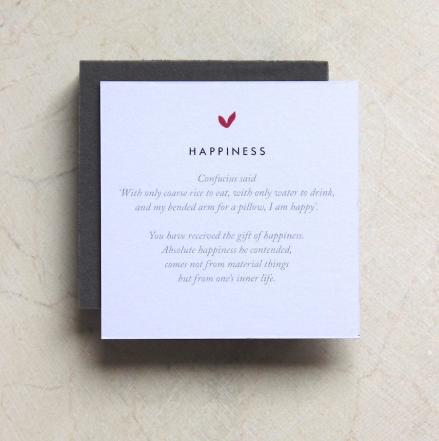 Happiness Card- Quote & explanation about your piece of Liwu Jewellery which represents Happiness