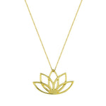 solid gold lotus flower necklace by liwu jewellery