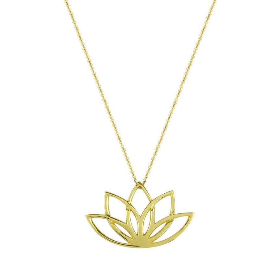 Gold plated sterling silver lotus flower necklace by liwu jewellery