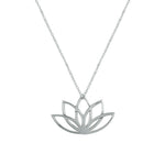 lotus flower silver necklace 