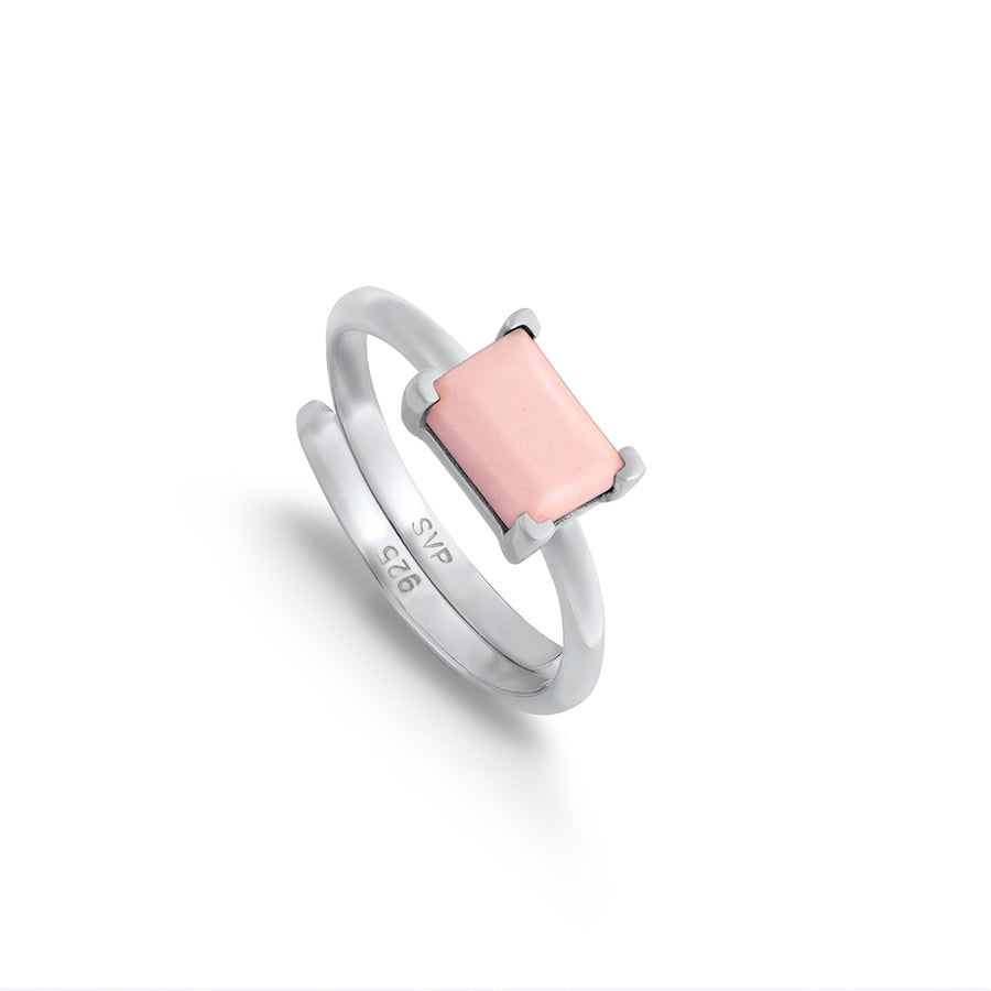 Indu Pink Opal Silver Ring