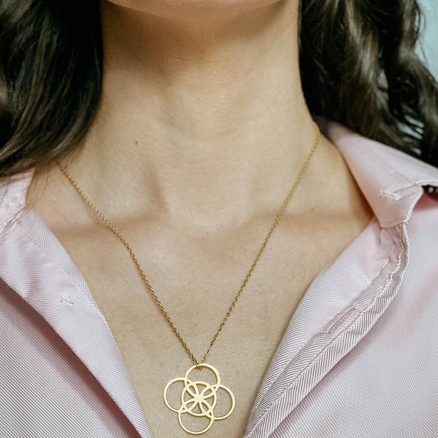 Celtic Balance Symbol Gold Plated Silver Necklace (Symbolising Balance and Serenity)