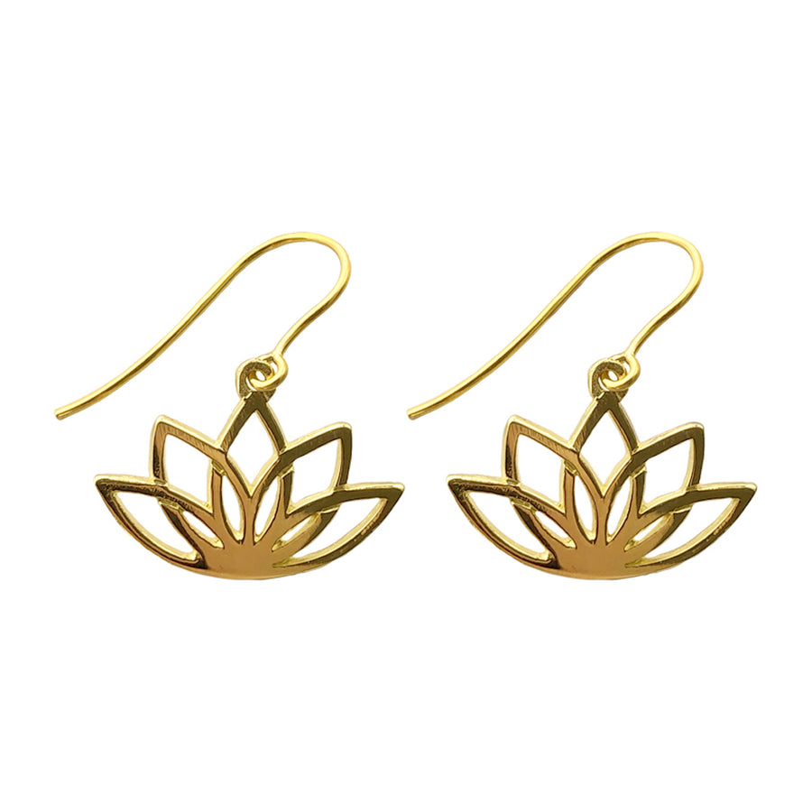 9ct Gold Lotus Flower Earrings