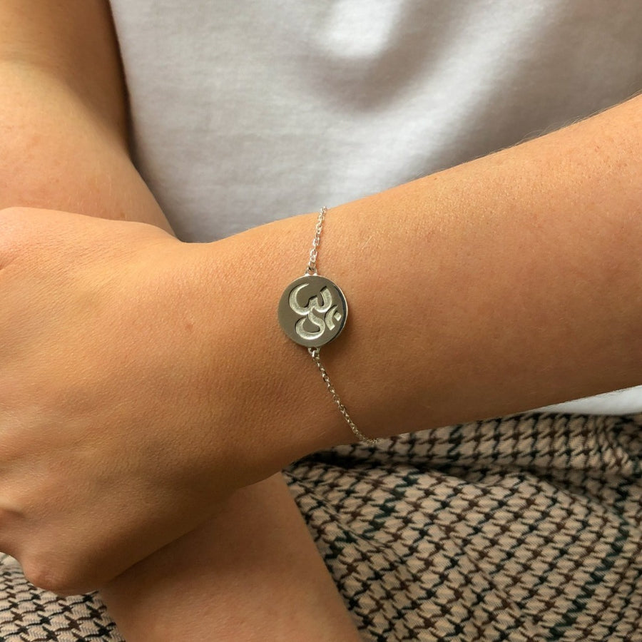 Silver Om Bracelet by Liwu Jewellery 