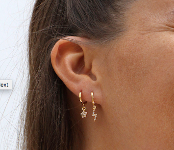 24k gold plated heart drop earrings hoop closure.