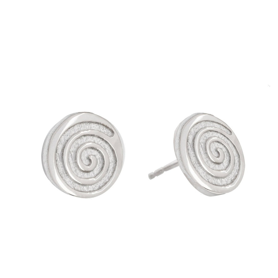 silver stud earring celtic spiral 