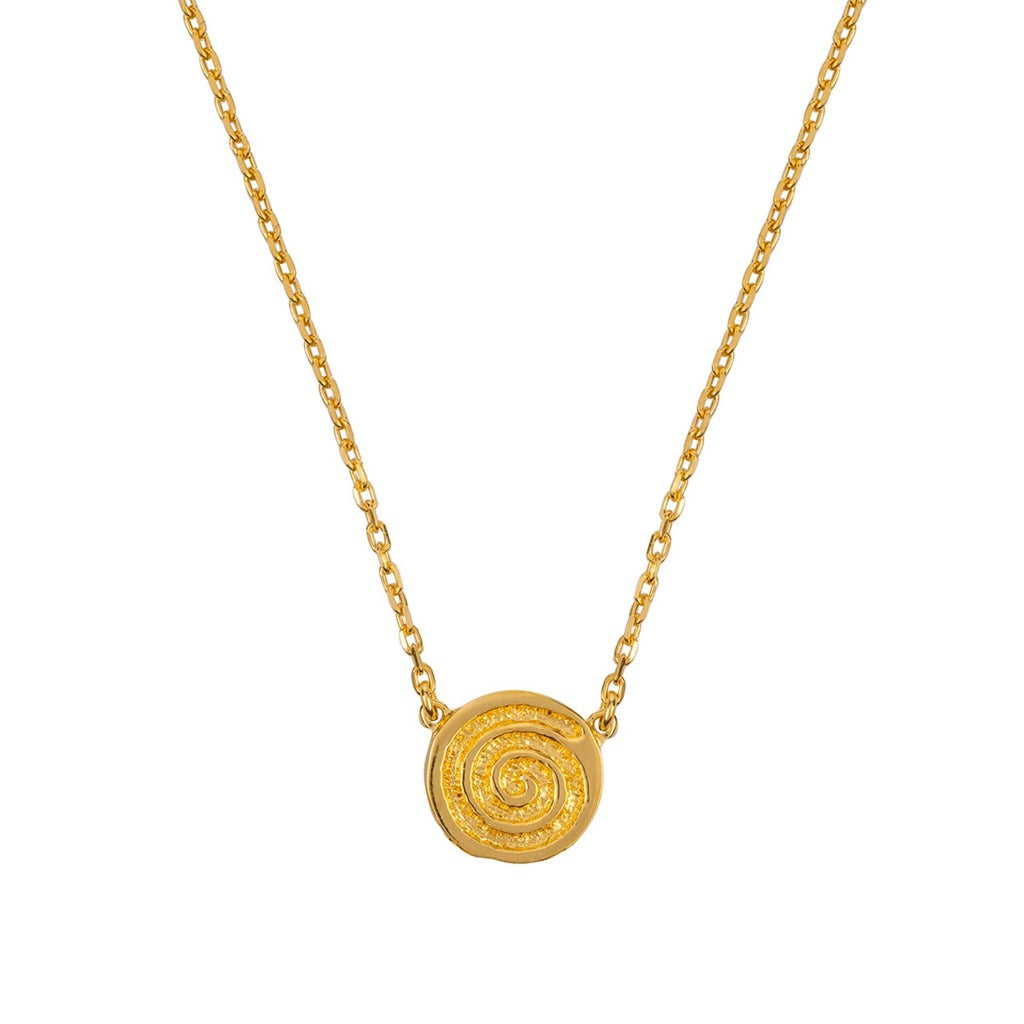 Celtic Spiral gold Plated silver By Liwu Jewellery 