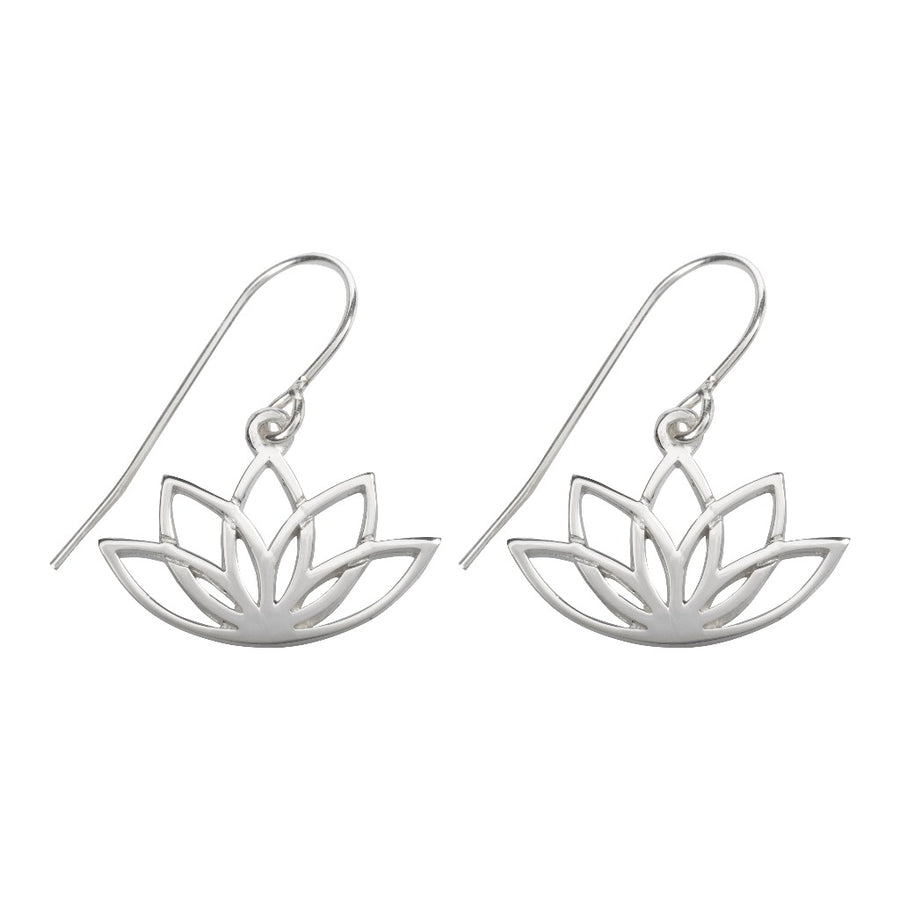 lotus flower silver earrings by liwu jewellery 