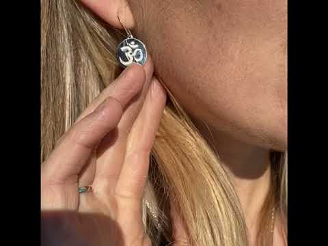 Om Symbol Drop Silver Earrings (Symbolising Inner Peace and Calm)