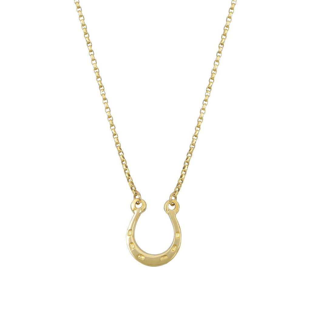 solid gold horseshoe necklace by liwu jewellery
