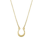 Gold Plated Sterling silver horseshoe necklace by liwu jewellery