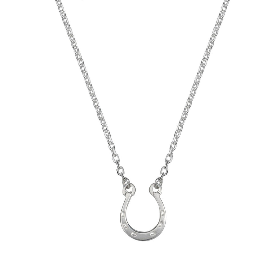 lucky horseshoe necklace in silver by liwu jewellery