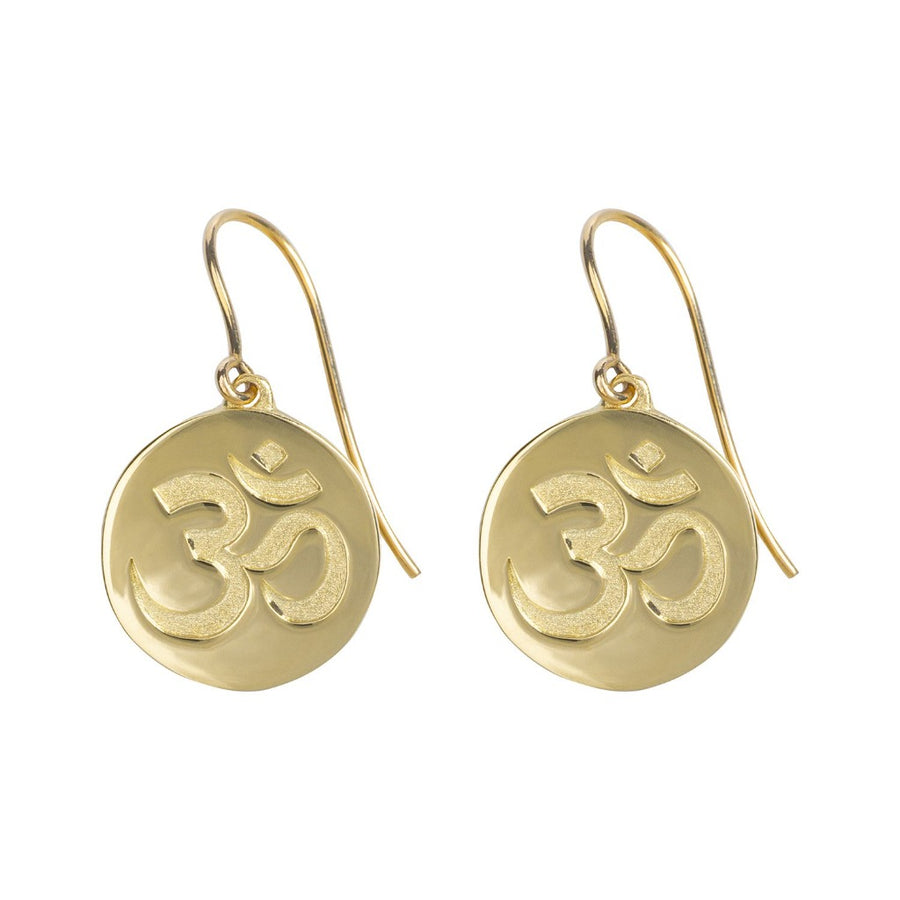 om symbol 9ct gold earring by liwu jewellery