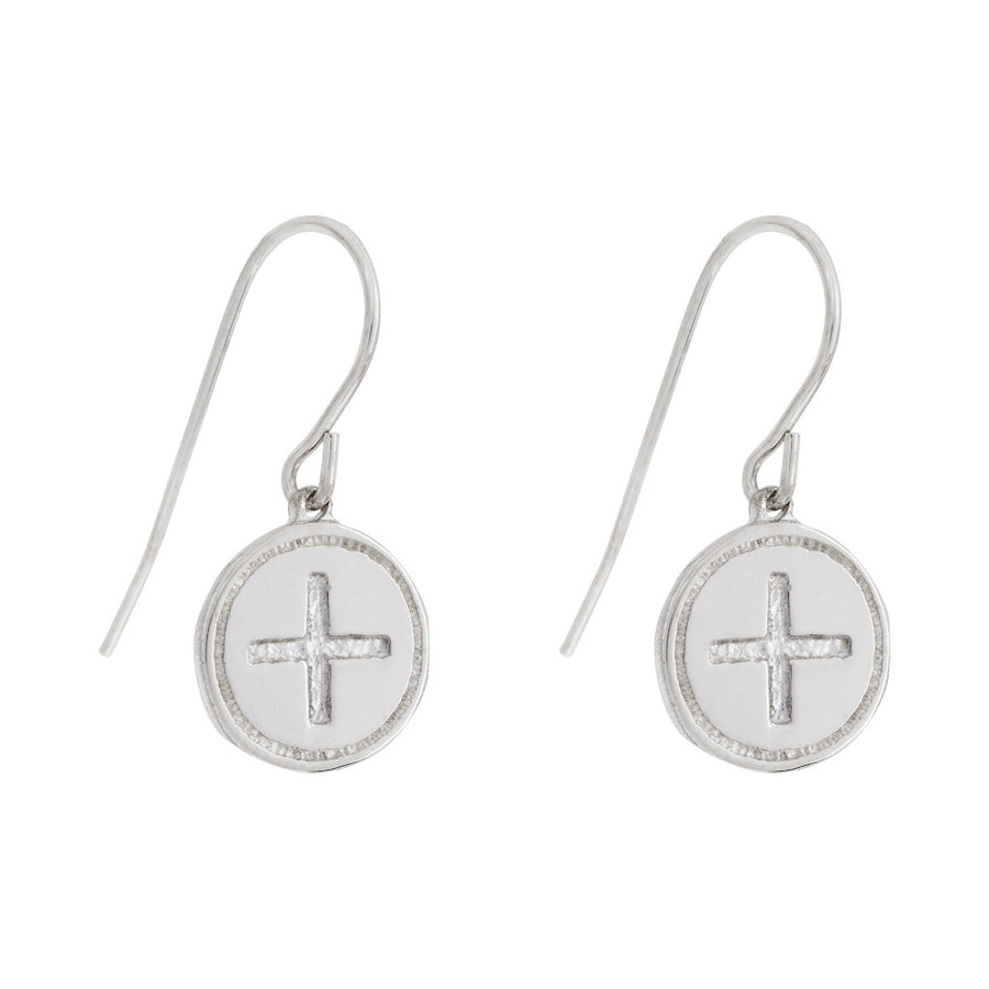 simple drop earrings in silver with wellbeing celtic symbol by irish jewelry brand liwu jewellery 